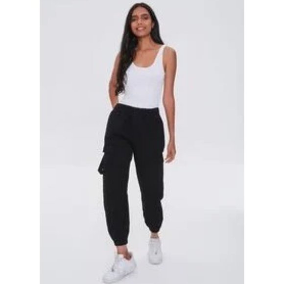 Black Forever 21 Cargo Joggers - Picture 1 of 12